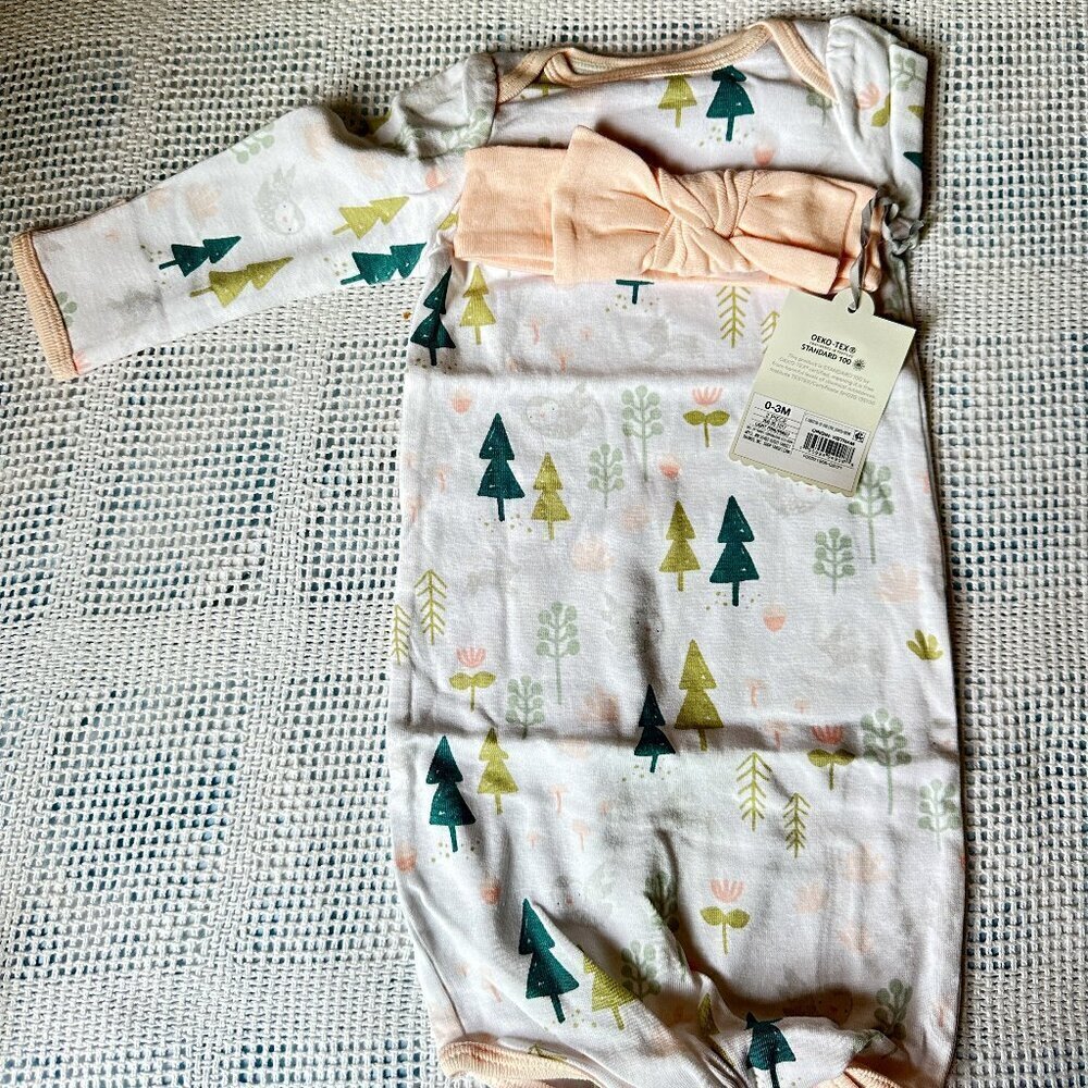 NWT Cloud Island 0-3 month onesie with pink head band